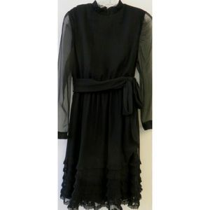 Vintage Women's Jay David Black Pleated Dress